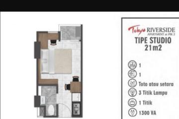 Jual Rugi Apartemen Studio Tokyo River Side PIK 2 - View Kolam Renang dan La Riviera
