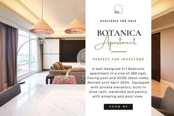 BOTANICA Apartment, 3+1BR 288sqm, Rented until 2024, Perfect for investors! Also avail 2/3/2+1BR for sale! IN HOUSE MARKETING CLARA 081918888660