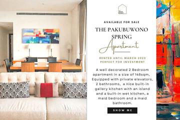 Jual Apartemen THE PAKUBUWONO SPRING, Rented until 2023, JUAL RUGI! High floor and nicely furnished and decorated! Also avail other units for sale!
