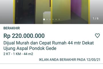 Dijual Murah dan Cepat Rumah 44 mtr Dekat Ujung Aspal Pondok Gede