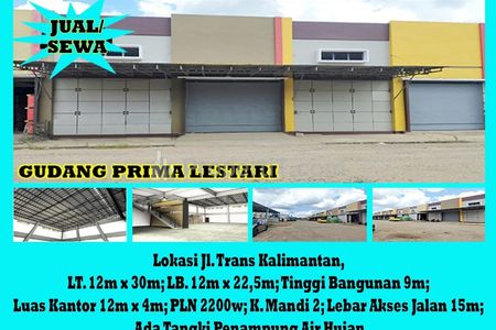 Disewakan Gudang Prima Lestari Kota Pontianak - Alfa Property