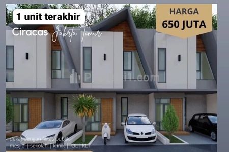 Rumah Dijual 2 Lantai di Vino Residence Ciracas Jakarta Timur - Sisa 1 Unit Lagi
