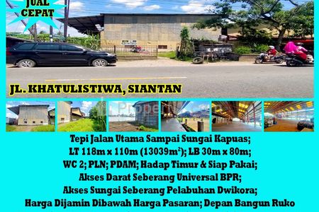 Dijual Pabrik di Jalan Khatulistiwa Siantan Kota Pontianak