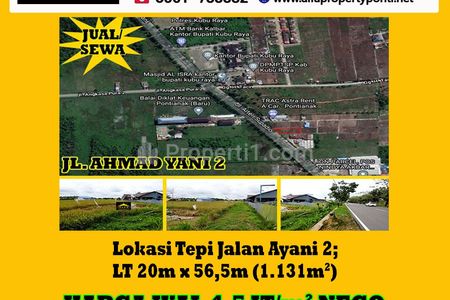 Alfa Property - Disewakan Tanah di Jalan Ahmad Yani 2 Kota Pontianak - Luas Tanah 1131 m2