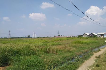 Dijual Tanah untuk Bangun Cluster atau Gudang di Pinggir Jalan dekat Gerbang Tol Gabus Tambun Utara Bekasi