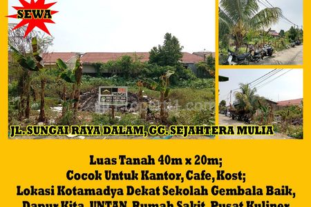 Disewakan Tanah 800 m2 di Sungai Raya Dalam Kota Pontianak - Alfa Property