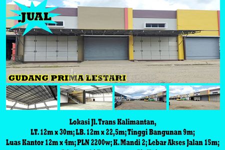 Alfa Property - Jual Gudang Prima Lestari Trans Kalimantan Kota Pontianak