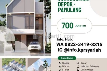 Dijual Rumah 2 Lantai Scandinavian di Bojongsari Depok, dekat Universitas Pamulang