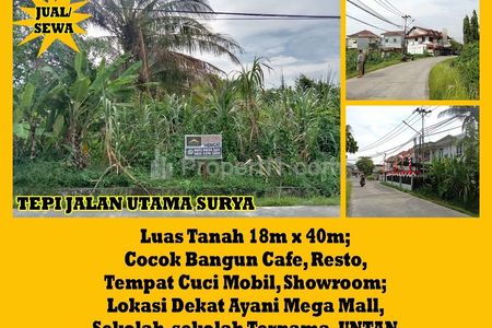 Dijual/Disewakan Tanah Luas 720 m2 di Jalan Surya Kota Pontianak