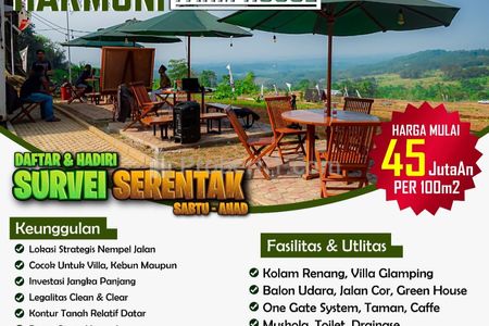 Dijual Tanah Kavling Wisata Kebun Anggur dekat Jalur Puncak 2 Bogor