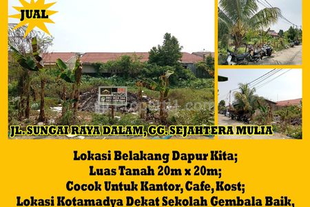 Dijual Tanah di Jl. Sungai Raya Dalam Gg. Sejahtera Mulia Kota Pontianak - Luas 400 m2 SHM