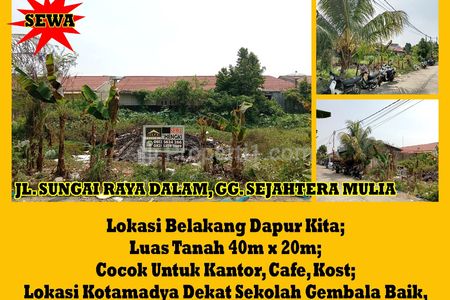 Disewakan Tanah Luas 800m2 di Sejahtera Mulia Kota Pontianak
