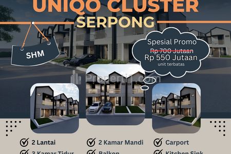 Dijual UNIQO CLUSTER SERPONG dengan Harga Termurah Hanya 550 Jutaan