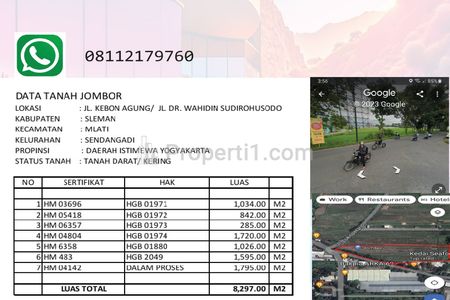 Dijual Lahan Luas di Seputaran Jombor Sleman Yogyakarta