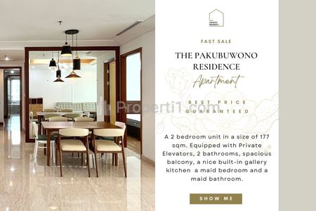Fast Sale : The Pakubuwono Residence, 2BR 177sqm, Nicely Furnished and Decorated! Also Avail Other 2/2+1/3/3+1/Townhouse/Penthouse for Sale