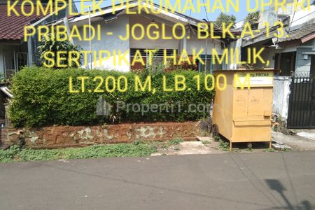Dijual Murah BU Rumah LT 200 m2 di dalam Komplek dan 8 Menit dari/ke Tol JORR Joglo-Meruya dan ke Bandara