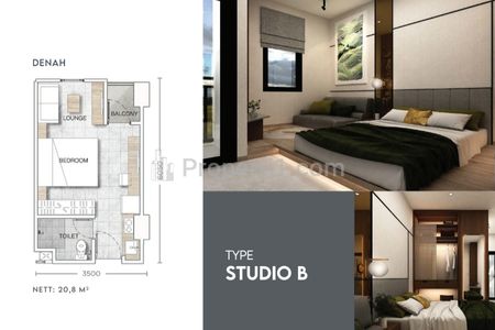 Dijual Apartemen Emerald Bintaro Tipe Studio Harga 300 Jutaan Cicilan 2 Jutaan