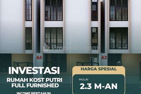 Dijual Kos-Kosan Khusus Putri 10 Kamar Dekat Universitas Indonesia Depok, Gerbang Tol Kukusan, Super Indo Express Beji Depok