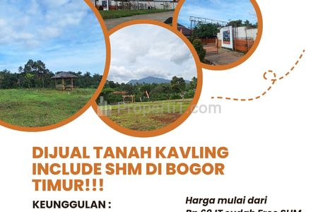 Jual Tanah Kavling SHM Hanya 60 Jutaan di Jalur Puncak 2 Bogor