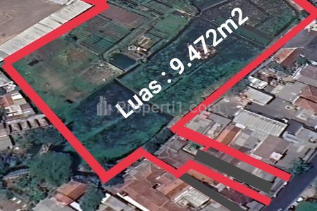 Jual Tanah Luas 9.472 m2 Strategis di Mainroad Kota Bandung Timur