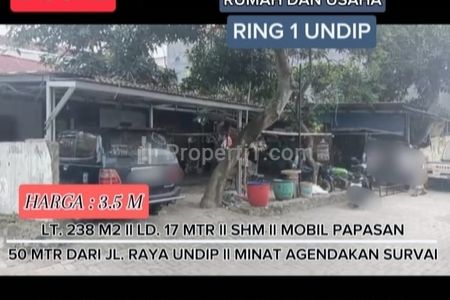Dijual Tanah Bonus Ruang Usaha Ring 1 Undip Tembalang Semarang