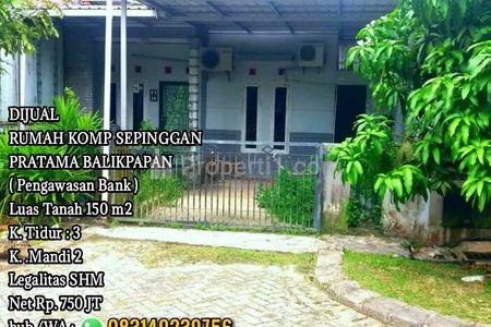 Jual Cepat Rumah Komp Sepinggan Pratama Balikpapan