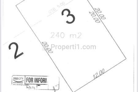 Dijual Tanah Kavling 240 m2 di Puspita Loka BSD Tangerang Selatan