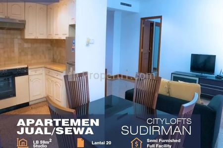 Dijual Studio Semi Furnished di Apartemen Citylofts Tanah Abang Jakarta Pusat