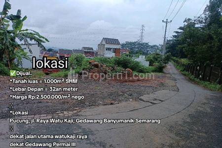 Dijual Tanah Premium SHM Lingkungan Perumahan di Watu Kaji Raya Gedawang Banyumanik Semarang