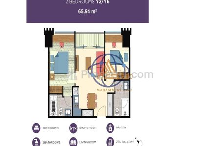 Disewakan Apartemen Orange County Tower Glandale Cikarang - 2Br Semi Furnished