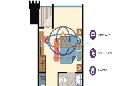 Dijual Apartemen Orange County Tower Glendale Cikarang - Studio Semi Furnished
