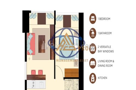 Dijual Apartemen Orange County Tower Irvine Cikarang 1BR Semi Furnished