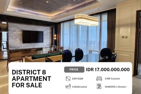 Dijual Cepat Apartemen District 8 Senopati - 3 Kamar Luas 249 Sqm - Custom Unit