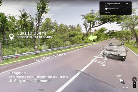 Dijual Tanah 1.000 m2 di Pinggir Jalan Singaraja-Gilimanuk Buleleng Bali Dekat Pantai Karang Rata, Pelabuhan Celukan Bawang, PLTU Celukan Bawang Bali