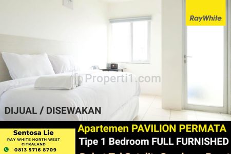 Disewakan Apartemen Pavilion Permata Tipe 1 Bedroom Full Furnished Strategis Surabaya Barat dekat Grand Sungkono Lagoon dan Akses Tol Satelit