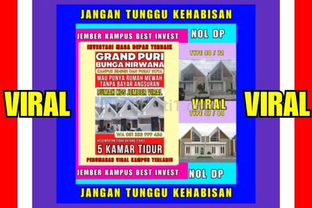 Dijual Rumah di Perumahan Jember Kampus Terlaris - Grand Puri Bunga Nirwana