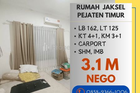 Jual Rumah di Jaksel Pejaten Pasar Minggu, Townhouse 2 Lantai Cakep Dekat AEON Tanjung Barat