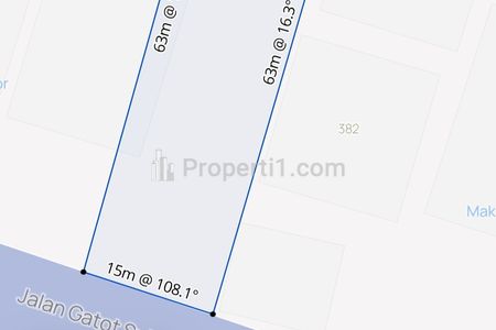 Dijual Tanah 1000 m2 di Jl. Gatsu Barat Denpasar Bali Dekat Jl. Kargo