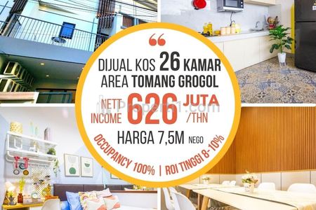 Jual Kost Baru 26 Kamar Tidur Full Terisi Lokasi Dekat Kampus Trisakti Grogol