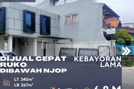 Dijual Rukan Samping Jalan Harga di Bawah NJOP di Daerah Kebayoran Lama Jakarta Selatan