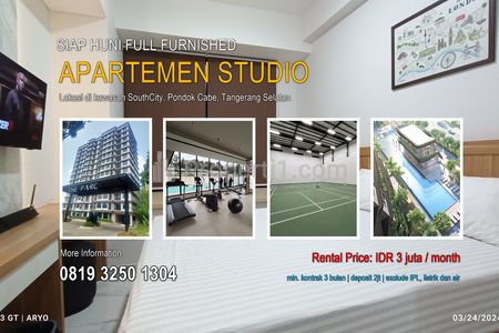 Sewa Bulanan Apartemen The Parc SouthCity Tangerang Selatan - Studio Full Furnished