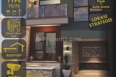 Jual Rumah Mewah dengan Roof Top Bonus AC Smart Door Lock Cicilan Terjangkau di Tengah Kota Banjar