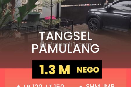 Jual Rumah di Tangsel Pamulang Desain Cakep Non Kompleks Dekat ke Stasiun Sudimara
