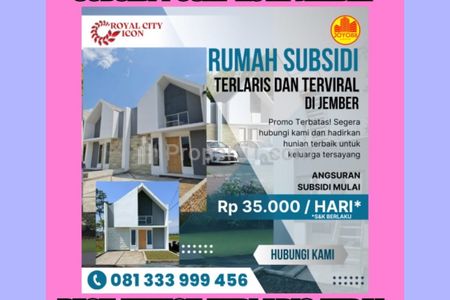 Jual Rumah di Perumahan Subsidi Royal City Icon di Pusat Kota Jember Terlaris Viral Dekat Transmart Jember, Lippo Plaza Jember, Jember Roxy Square