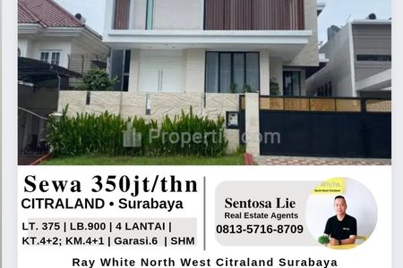 Disewakan Rumah Citraland RAYA South Emerald Mansion Surabaya • Lantai MARMER • FULL FURNISHED • PRIVATE LIFT • Garasi Carport 6 MOBIL + Private Pool