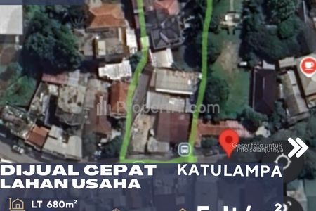 Dijual Rumah Lahan Usaha Kondisi Tersewa di Daerah Katulampa Bogor