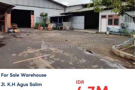 Dijual Gudang MURAH di KH Agus Salim, Bekasi, Jawa Barat