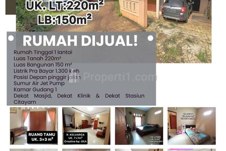 Jual Rumah 1 Lantai Akses Mobil di Desa Ragajaya Citayam, Bojonggede, Bogor