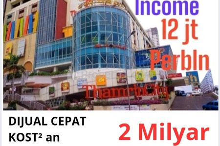 Jual Cepat Kost-kostan 3 Lantai di Kebon Kacang Jakarta Pusat, 100 meter dari Thamrin City