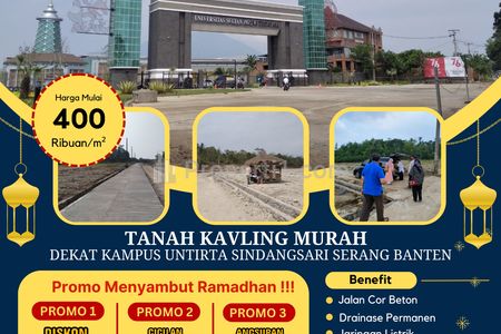 Jual Tanah Kavling Murah Bisa Kredit Dekat Untirta Sindangsari Serang Banten